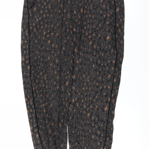 NEXT Womens Black Animal Print  Jogger Leggings Size 6 L25 in