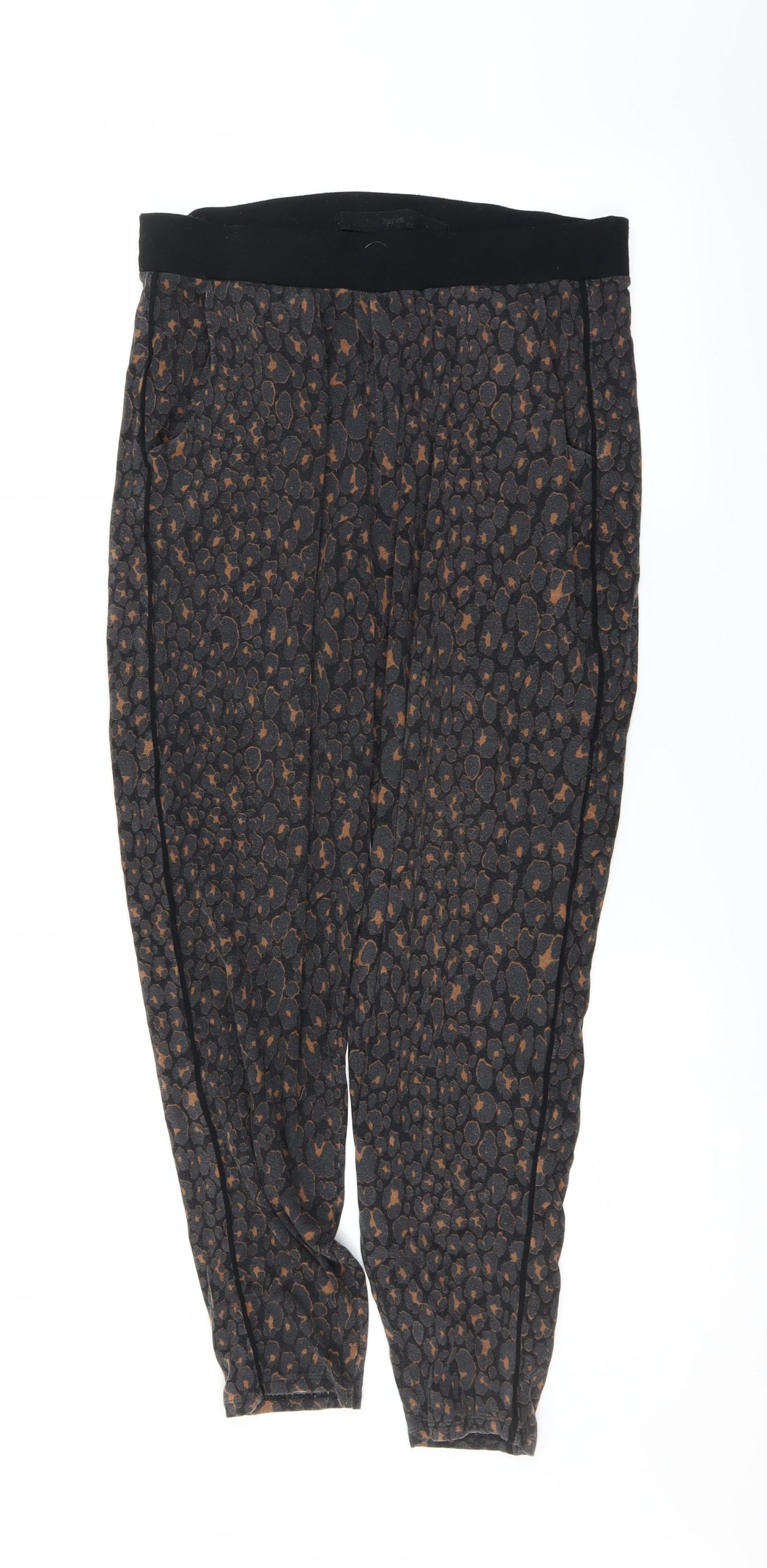NEXT Womens Black Animal Print  Jogger Leggings Size 6 L25 in