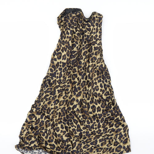 H&M Womens Brown Animal Print  A-Line Skirt Size 4