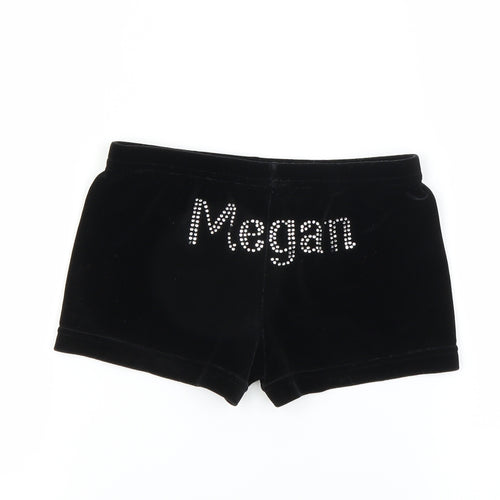 Preworn Girls Black   Sweat Shorts Size 9-10 Years