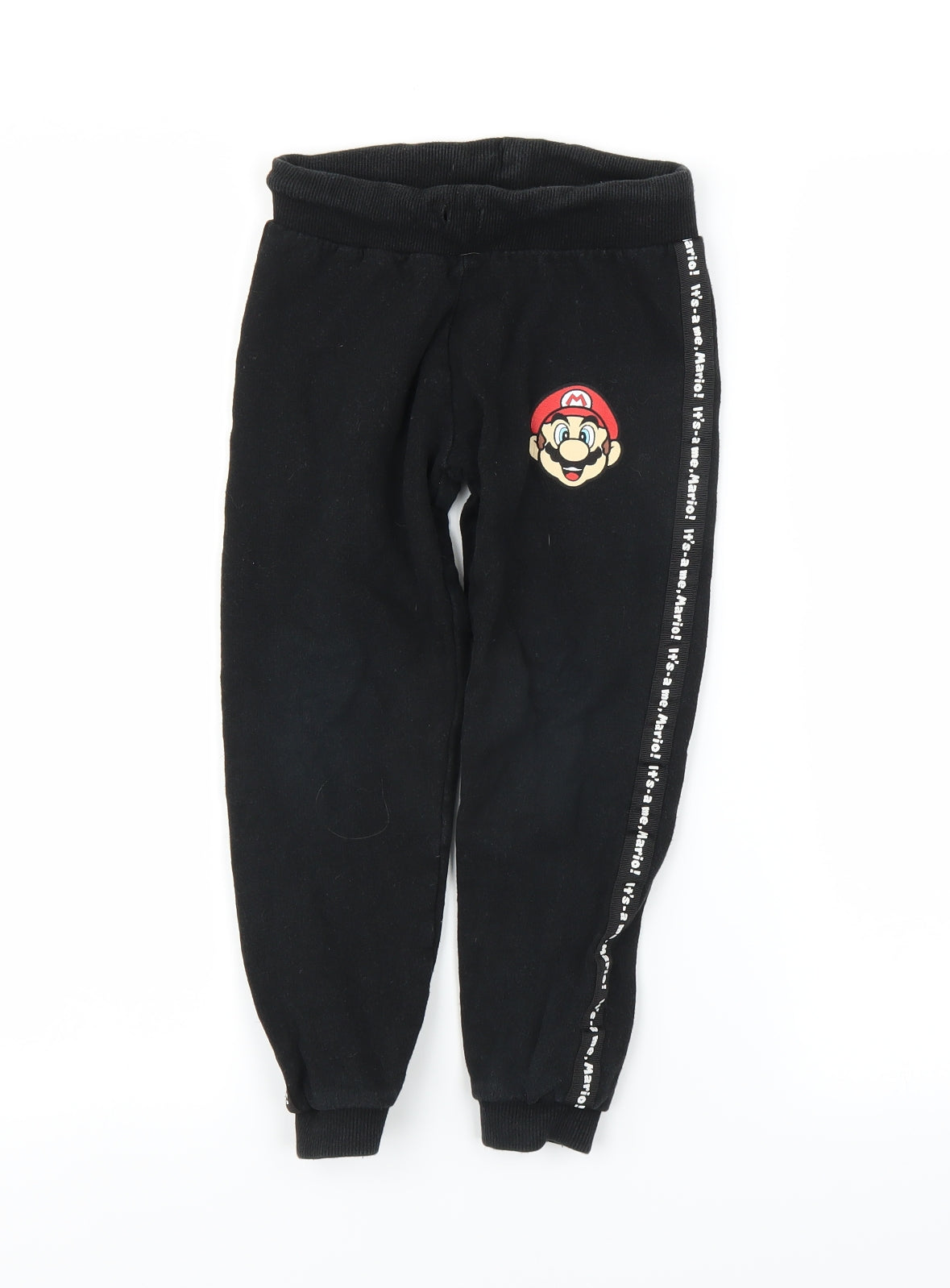 Mario Boys Black   Sweatpants Trousers Size 5-6 Years