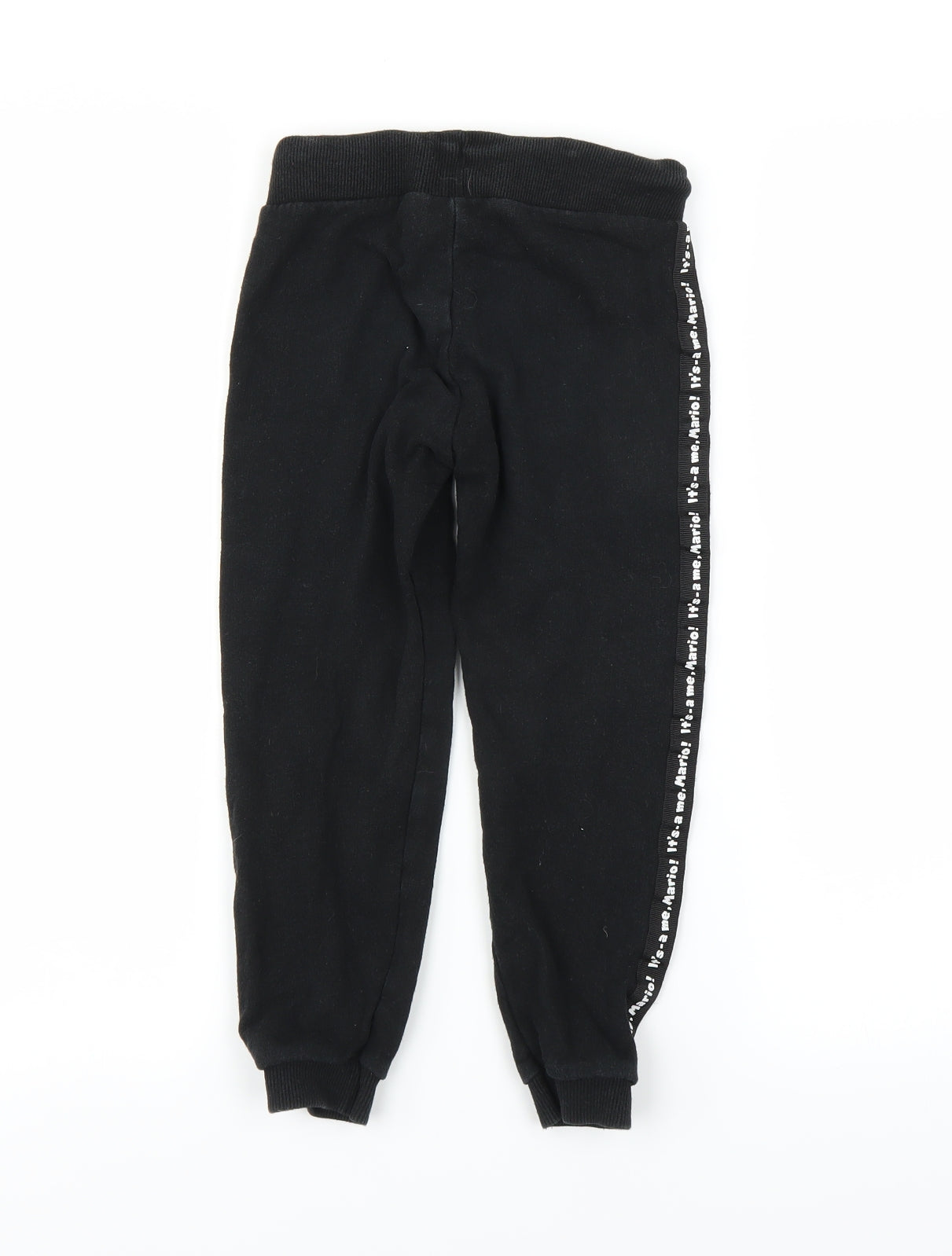 Mario Boys Black   Sweatpants Trousers Size 5-6 Years
