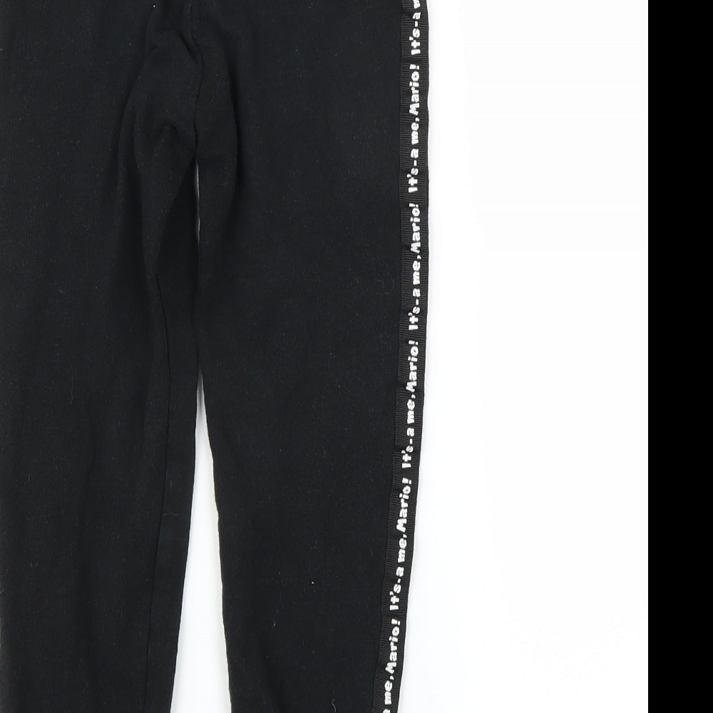Mario Boys Black   Sweatpants Trousers Size 5-6 Years