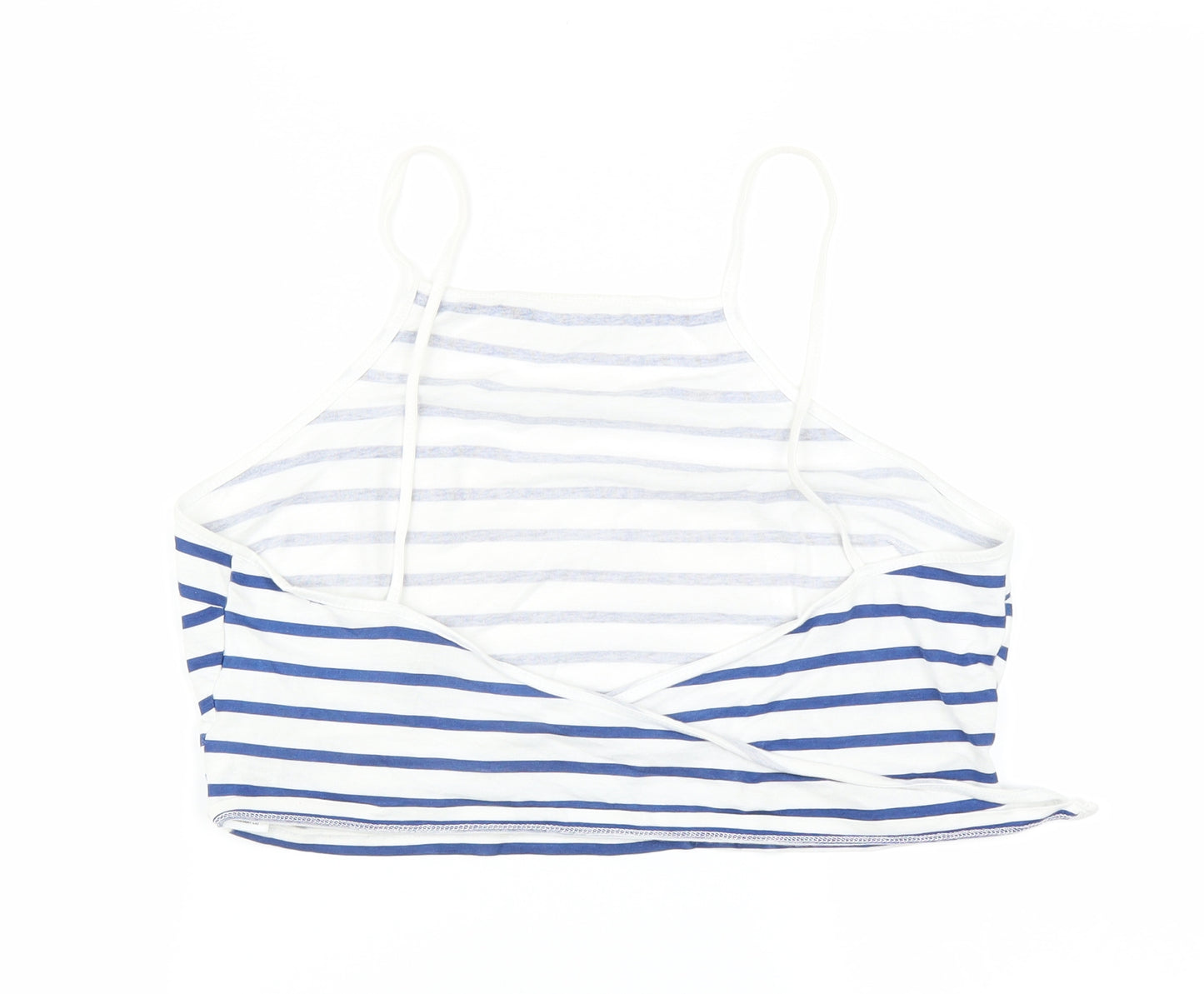 ASOS Womens White Striped  Cropped T-Shirt Size 10