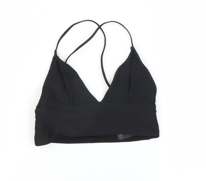 H&M Womens Black   Cropped T-Shirt Size 6