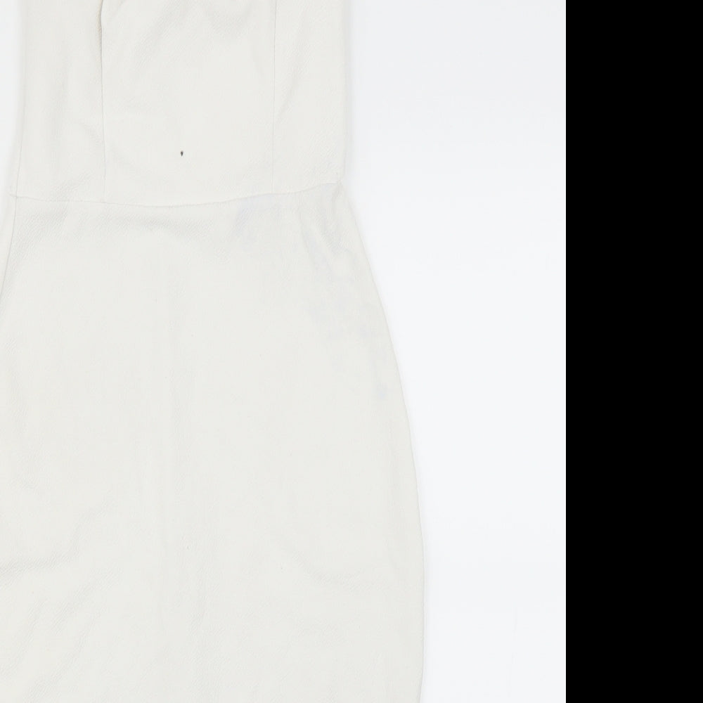 Boohoo Womens White   Pencil Dress  Size 8