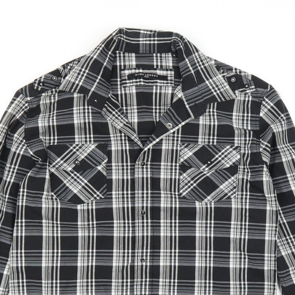 Guide London Mens Black    Dress Shirt Size L