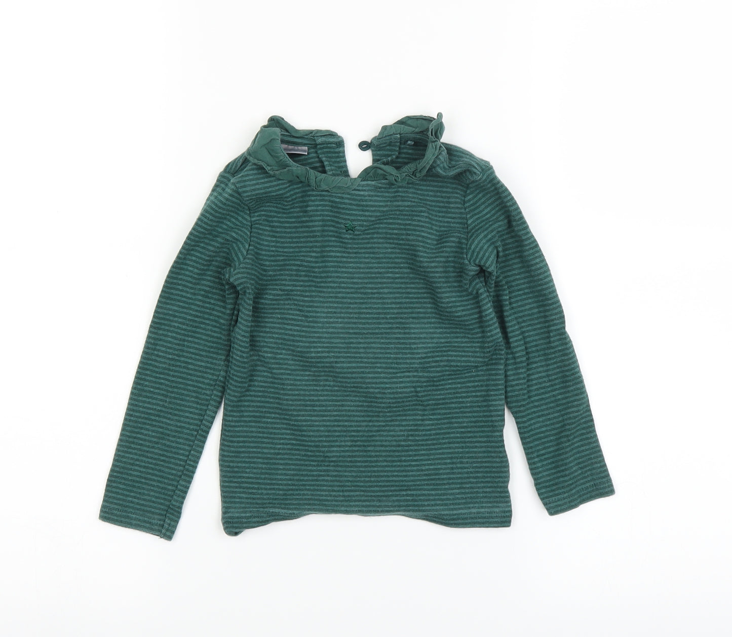 NEXT Girls Green Striped  Basic T-Shirt Size 2-3 Years
