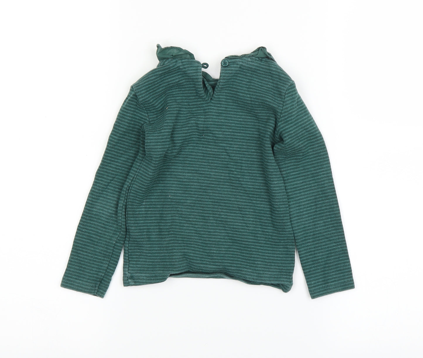 NEXT Girls Green Striped  Basic T-Shirt Size 2-3 Years