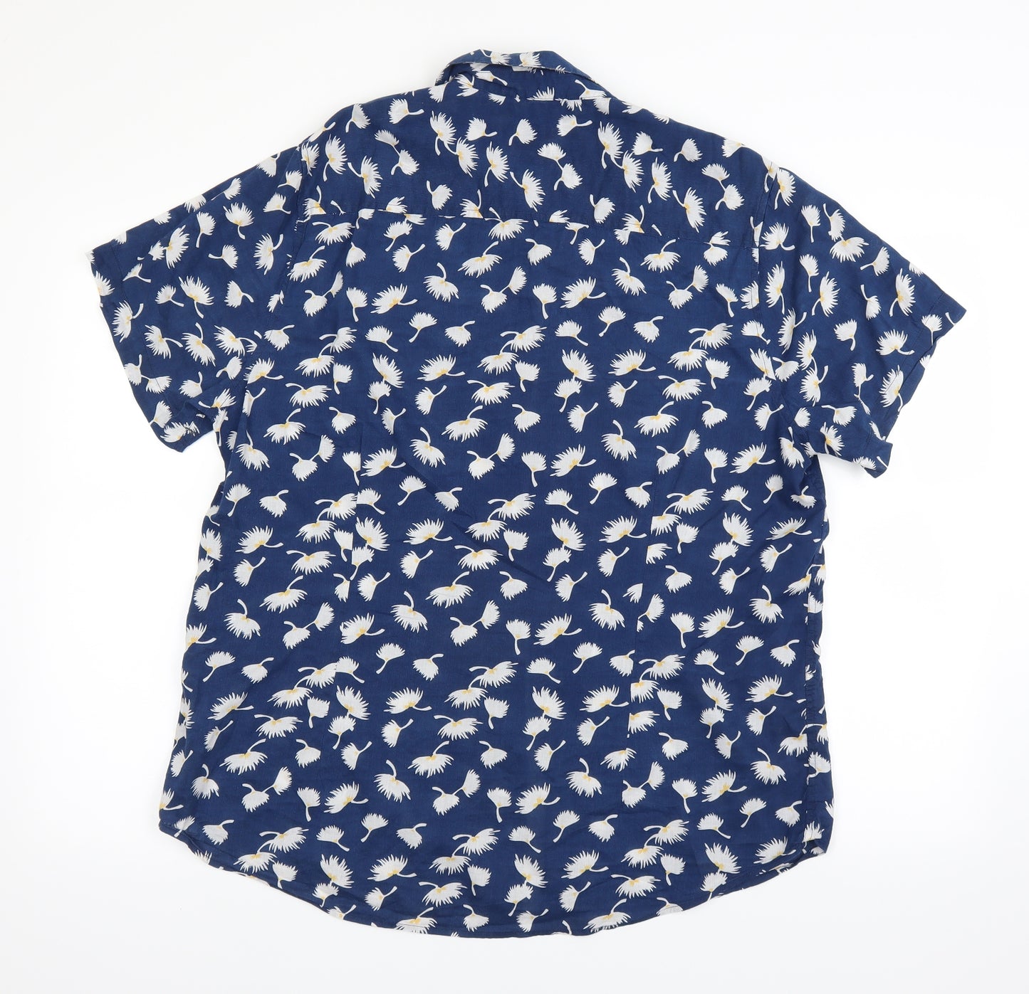 Burton Mens Blue Floral   Dress Shirt Size L