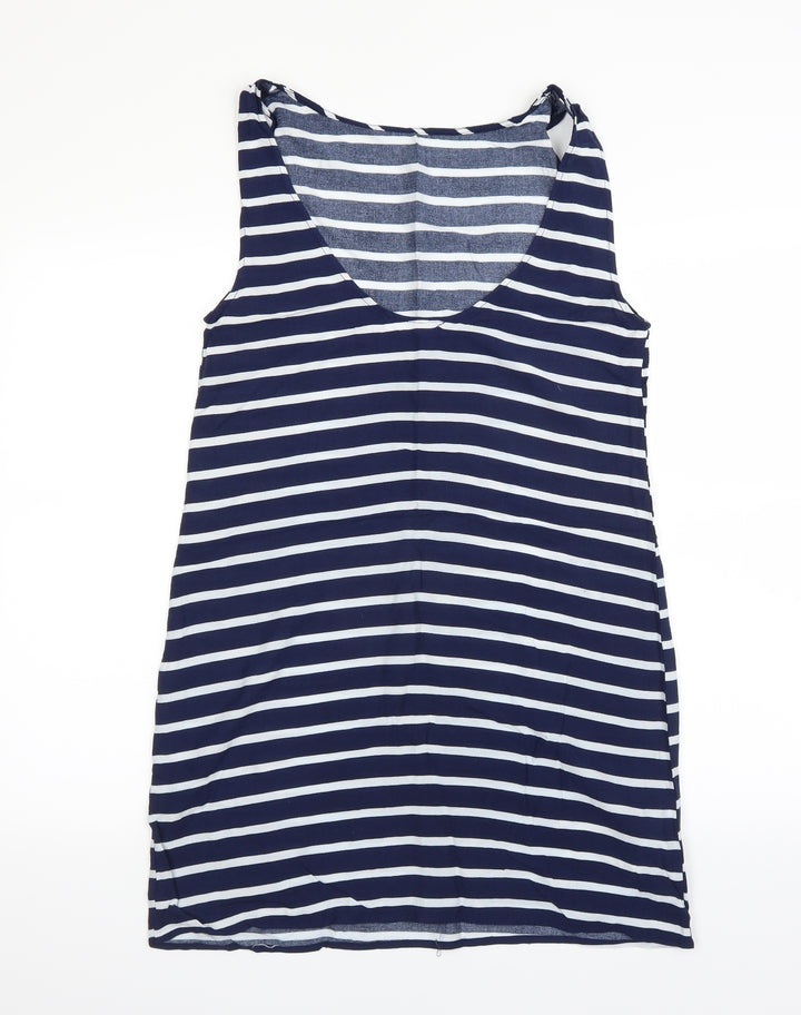 Mango Womens Blue Striped  A-Line  Size S