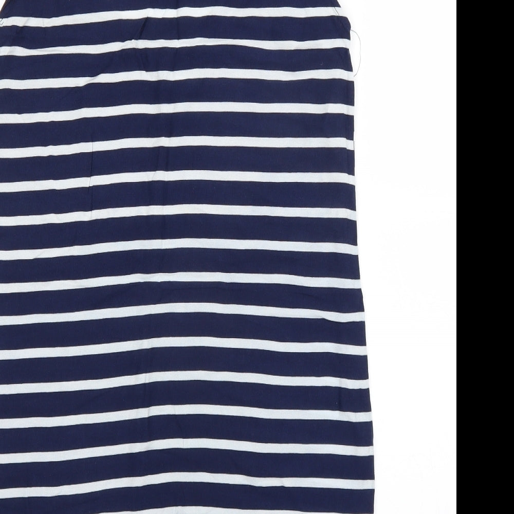 Mango Womens Blue Striped  A-Line  Size S