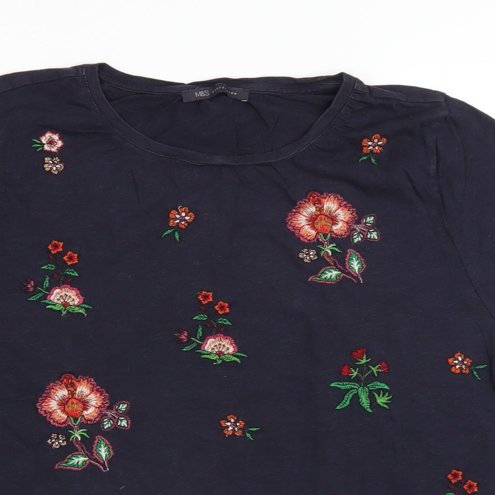 Marks and Spencer Womens Blue   Basic T-Shirt Size 14