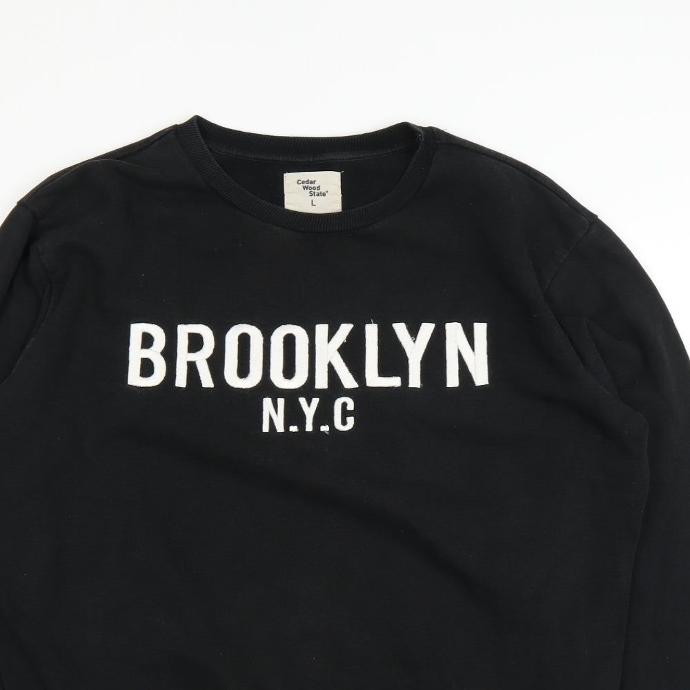 Cedar Wood State Mens Black   Pullover Jumper Size L