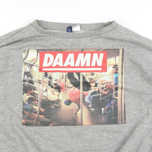 H&M Mens Grey   Pullover Jumper Size M