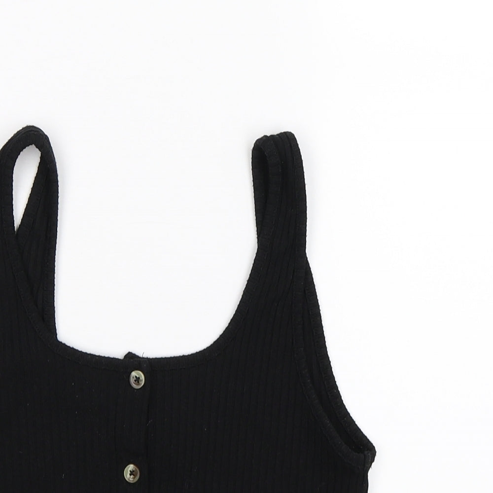 Topshop Womens Black  Knit Cropped Tank Size 12