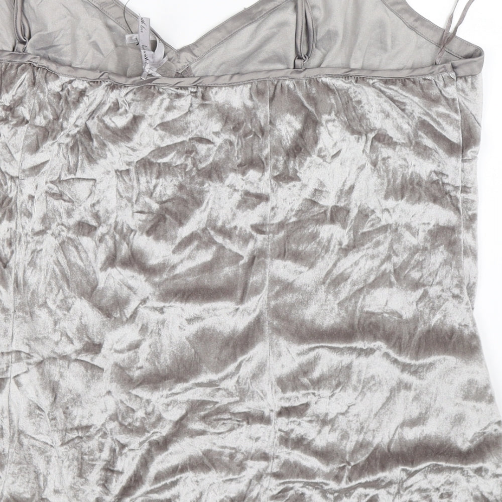 NEXT Womens Silver Geometric Velour Basic Tank Size 22