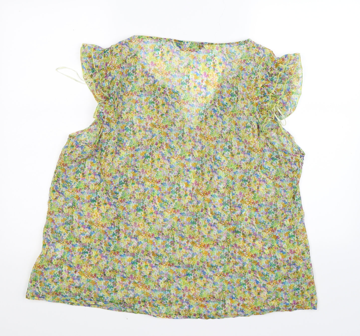 F&F Womens Green Floral Chiffon Basic Blouse Size 20