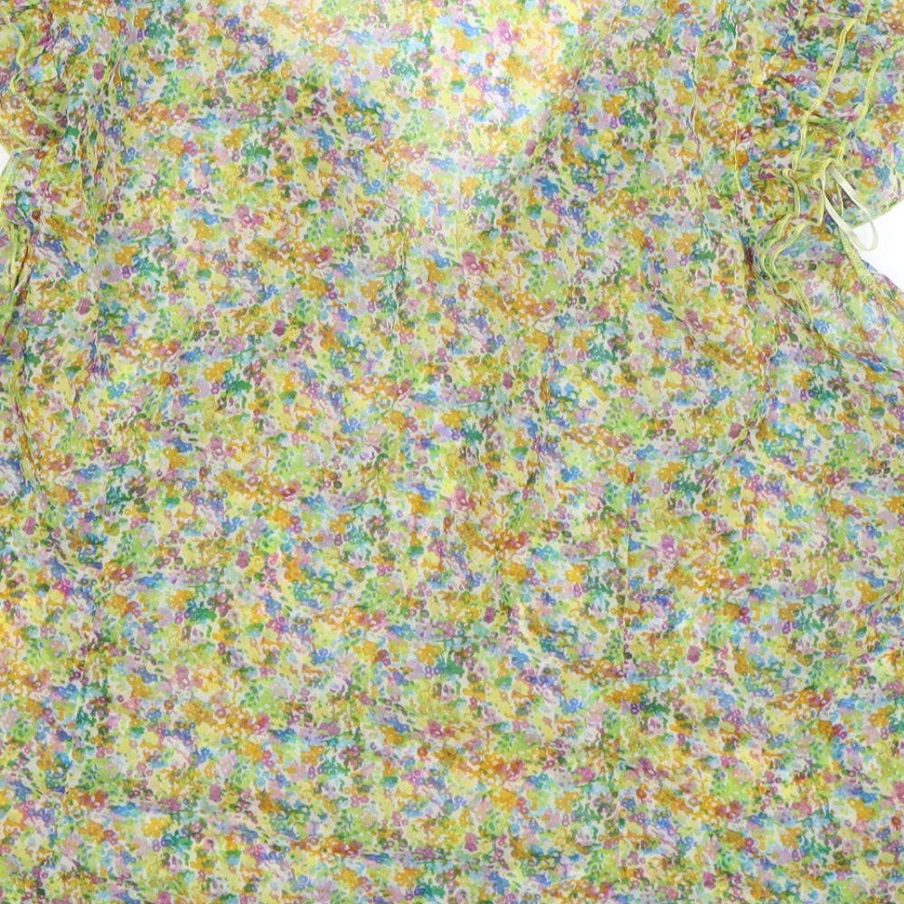 F&F Womens Green Floral Chiffon Basic Blouse Size 20