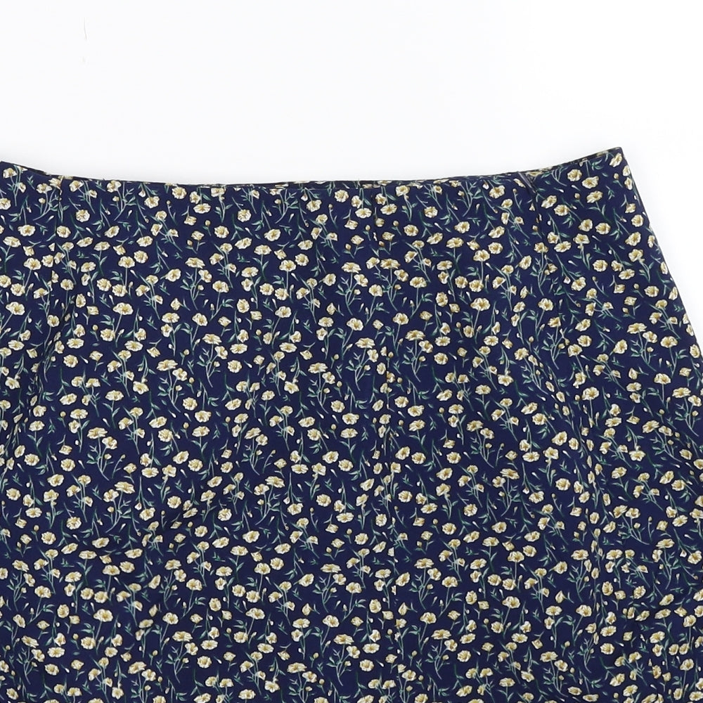 SheIn Womens Blue Floral  Mini Skirt Size M