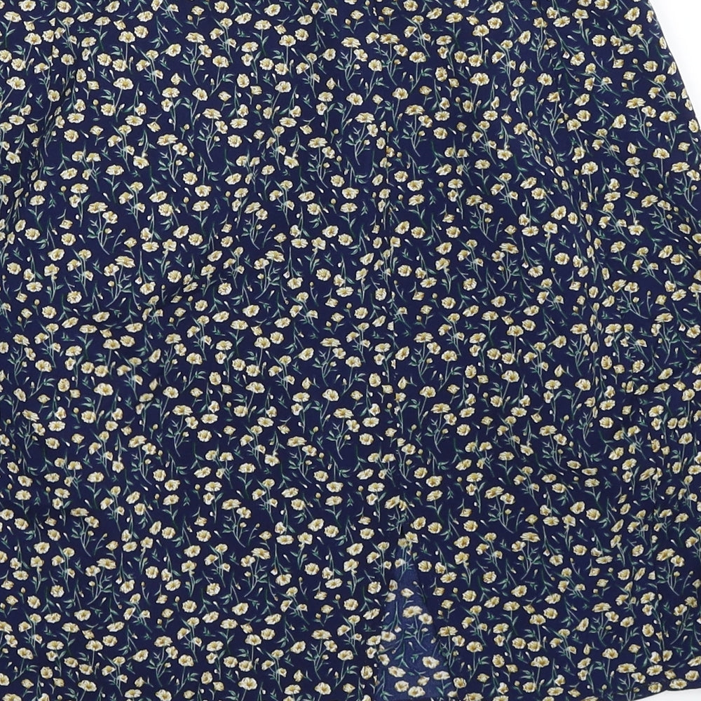 SheIn Womens Blue Floral  Mini Skirt Size M