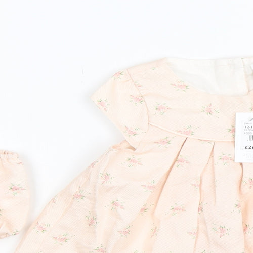 Jasper Conran Girls Pink Floral  Fit & Flare  Size 12-18 Months  - with pants