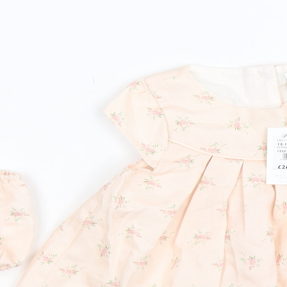 Jasper Conran Girls Pink Floral  Fit & Flare  Size 12-18 Months  - with pants