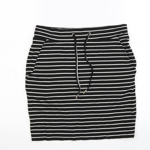 mohito Womens Black Striped  Straight & Pencil Skirt Size 8