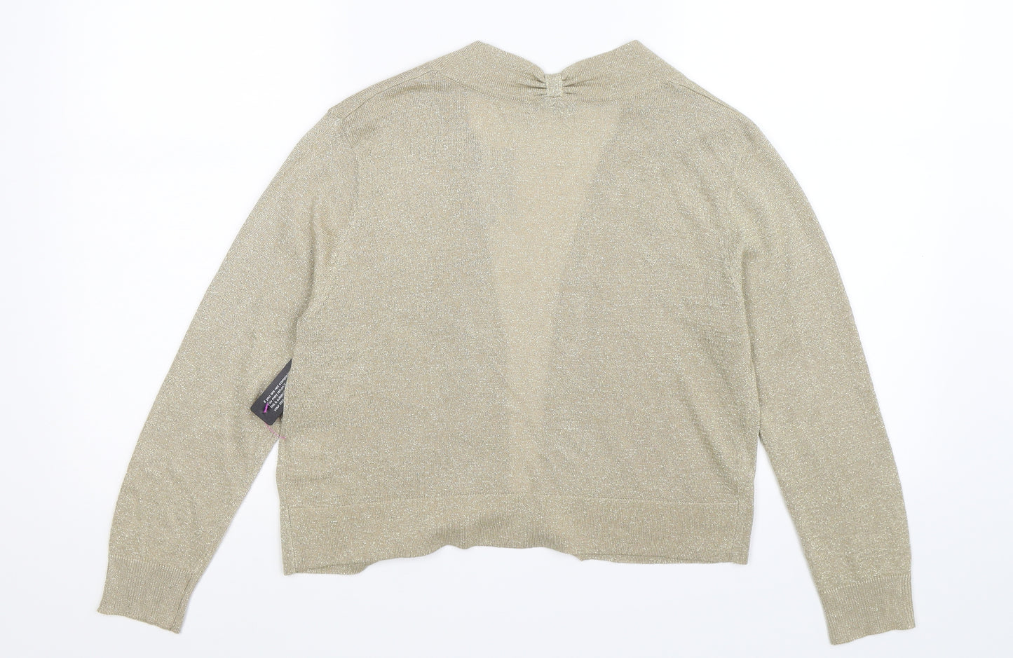 Roman Womens Gold  Knit Cardigan Jumper Size 12