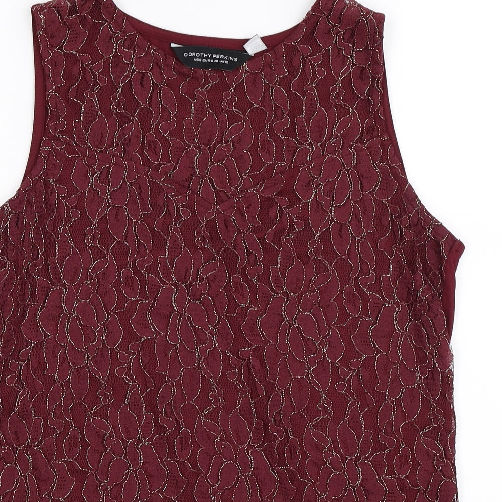 Dorothy Perkins Womens Purple Floral  Tunic Tank Size 12