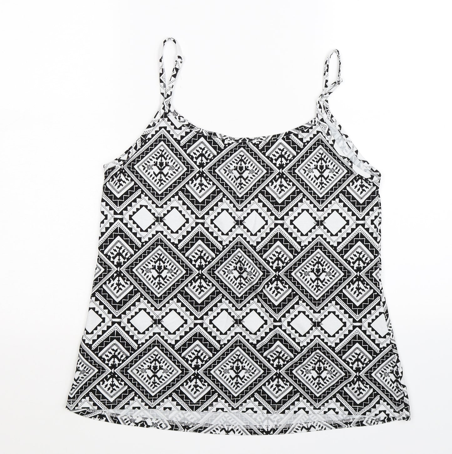 George Womens White Geometric  Basic Tank Size 10