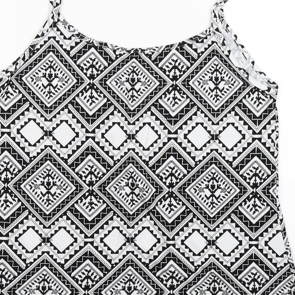 George Womens White Geometric  Basic Tank Size 10