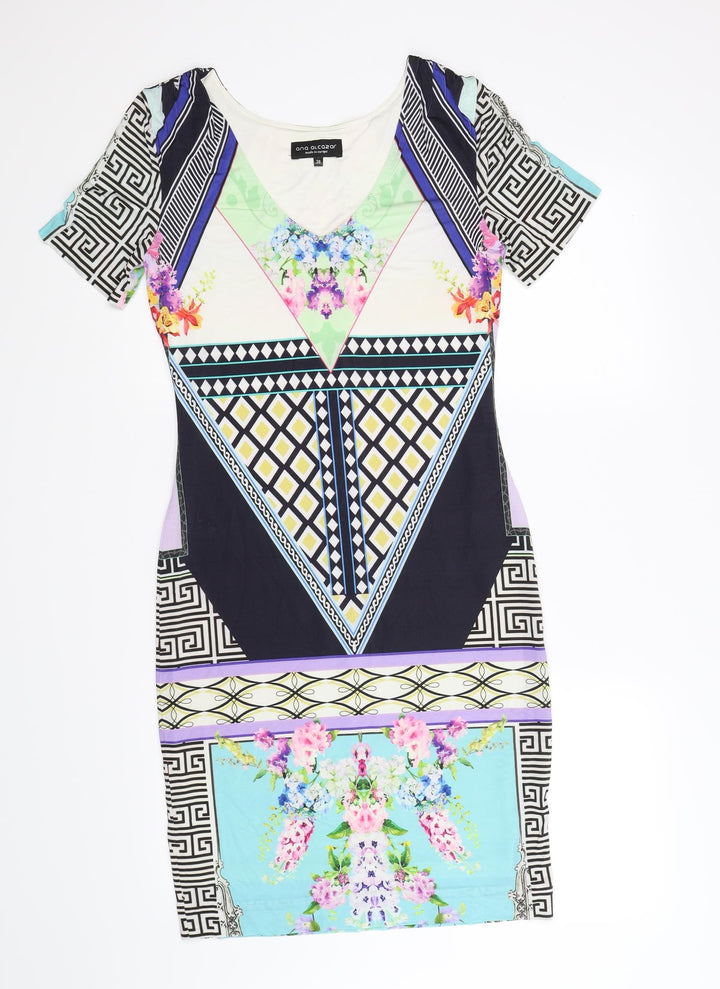 ana alcazar Womens Multicoloured Floral Bodycon Size 8