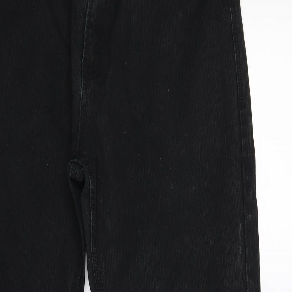 NEXT Mens Black Striped Denim Bootcut Jeans Size 36 L33 in