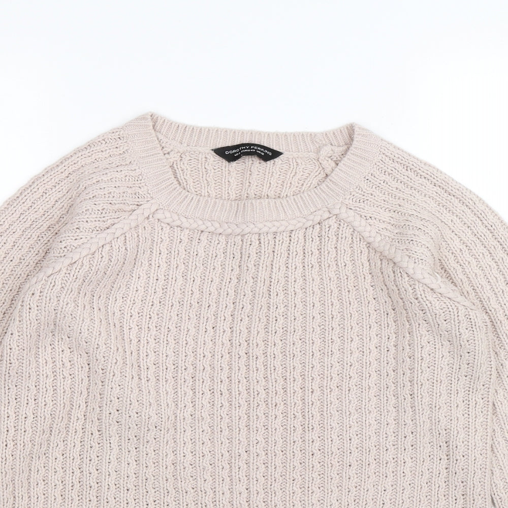 Dorothy Perkins Womens Beige  Knit Pullover Jumper Size 12
