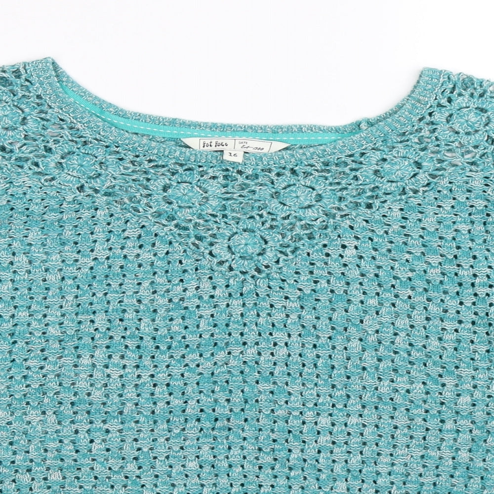 Fat Face Womens Green  Knit Pullover Jumper Size 16