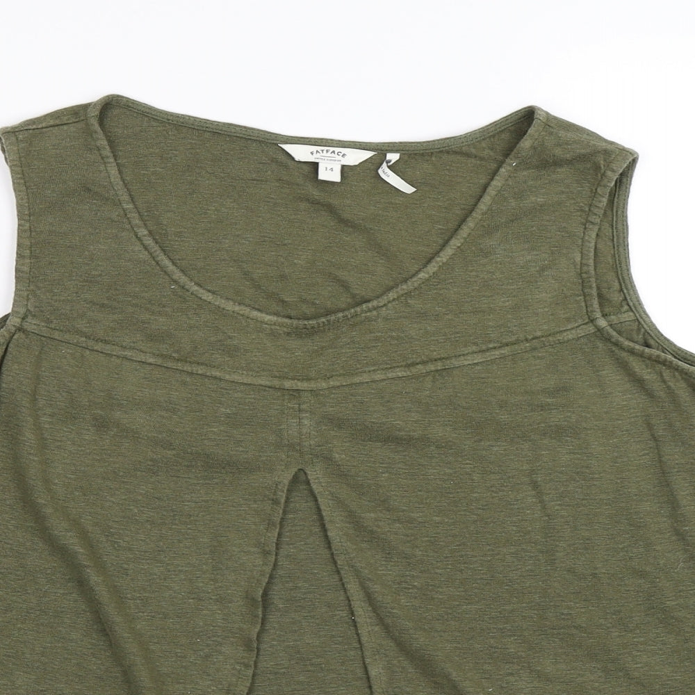 Fat Face Womens Green   Tunic T-Shirt Size 14  - layered