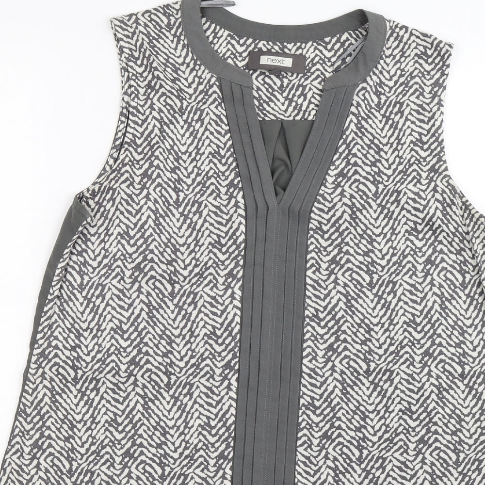 NEXT Womens Grey Striped  Tunic T-Shirt Size 14