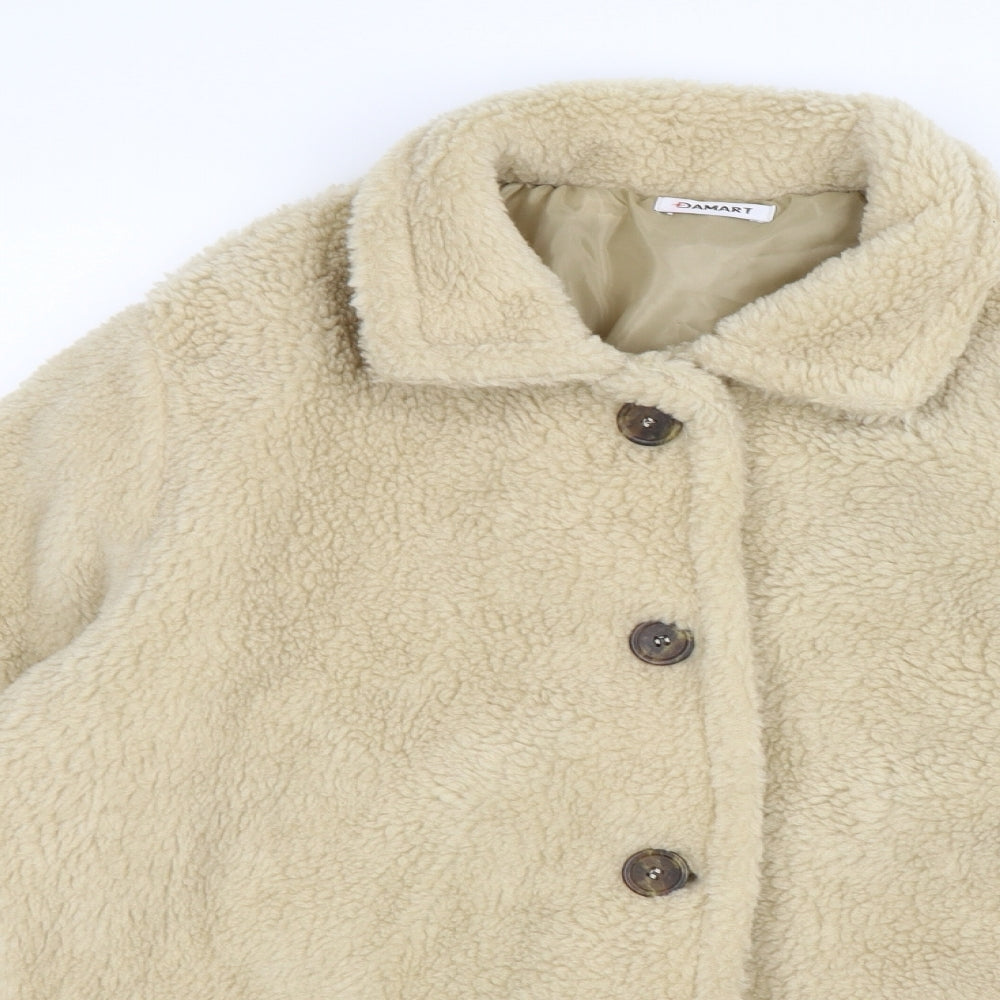 Damart Womens Beige  Fleece Overcoat Jacket Size 20