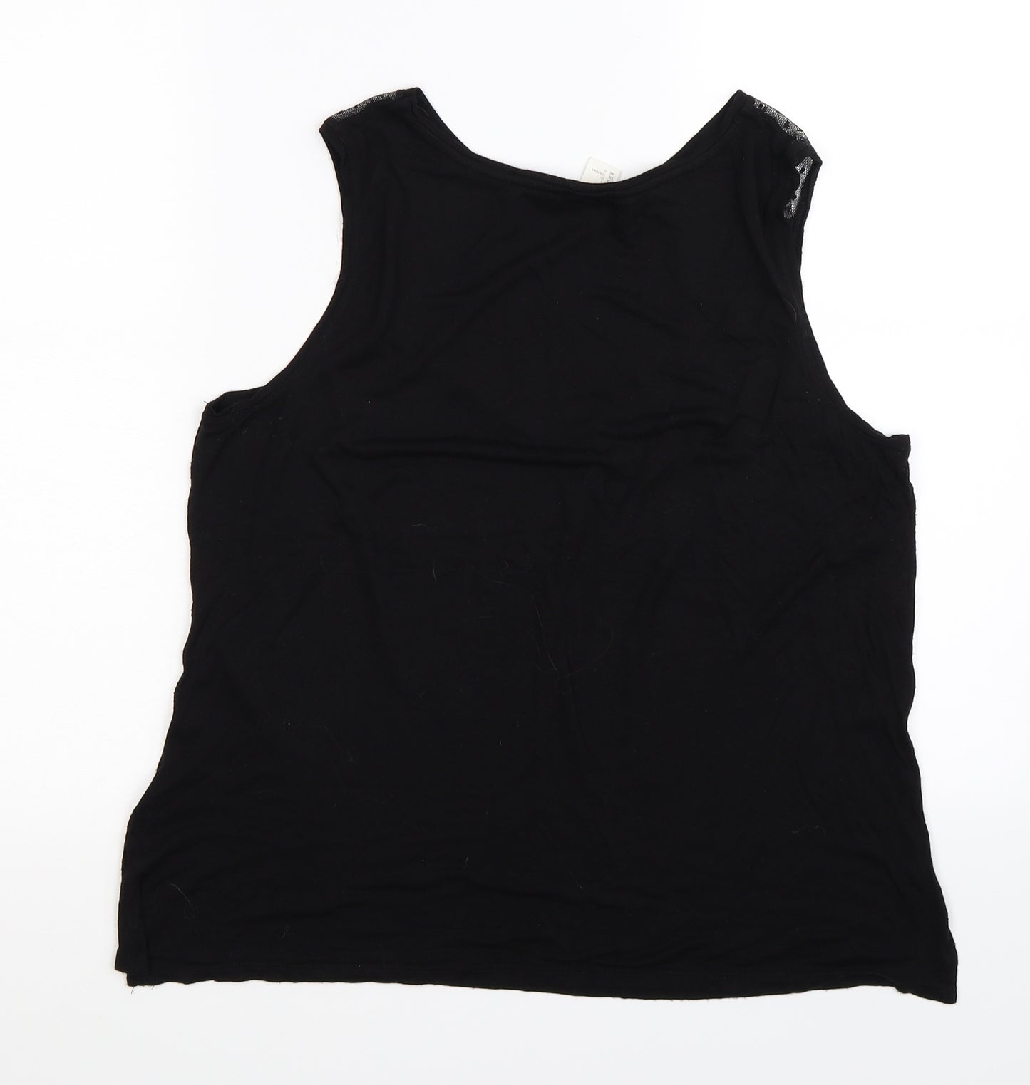 H&M Womens Black Floral Lace Basic Tank Size L