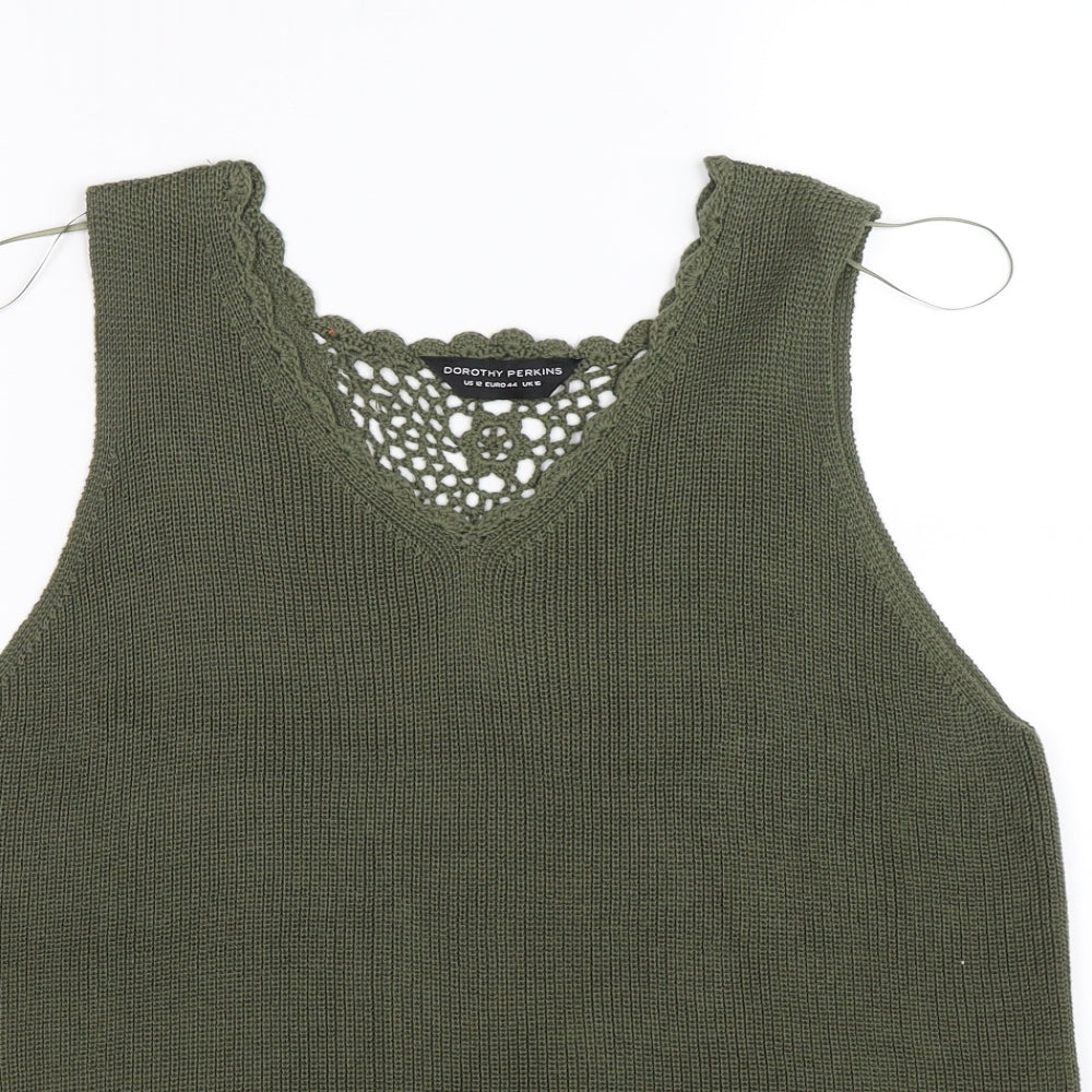 Dorothy Perkins Womens Green  Knit Basic Tank Size 16