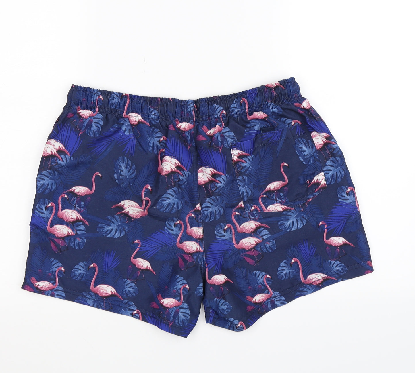 Primark Mens Blue Animal Print  Sweat Shorts Size S - flamingo