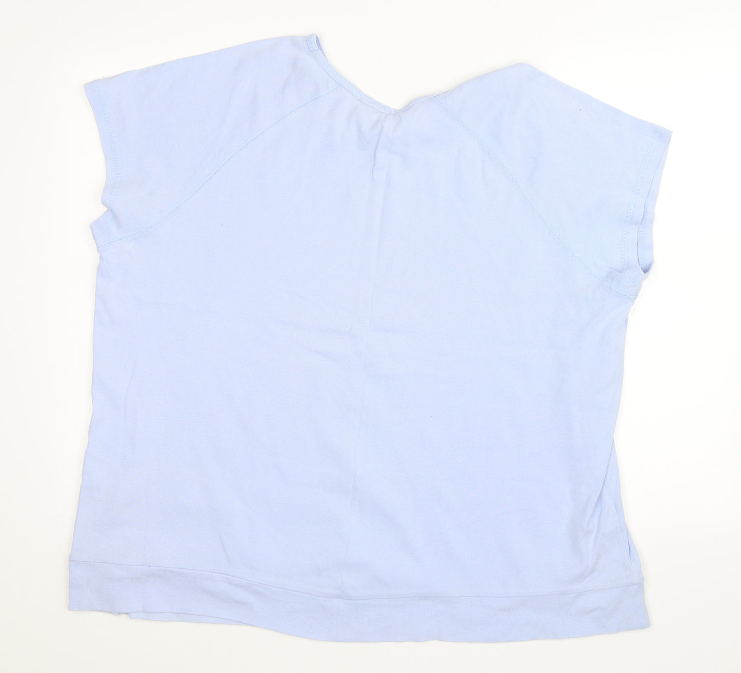 East Coast Womens Blue Floral  Basic T-Shirt Size 32