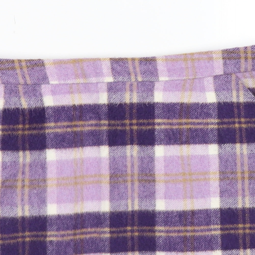 Topshop Womens Purple Check Knit Straight & Pencil Skirt Size 10