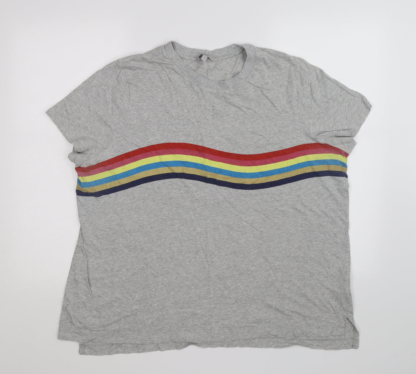 NEXT Womens Grey   Basic T-Shirt Size 22  - rainbow