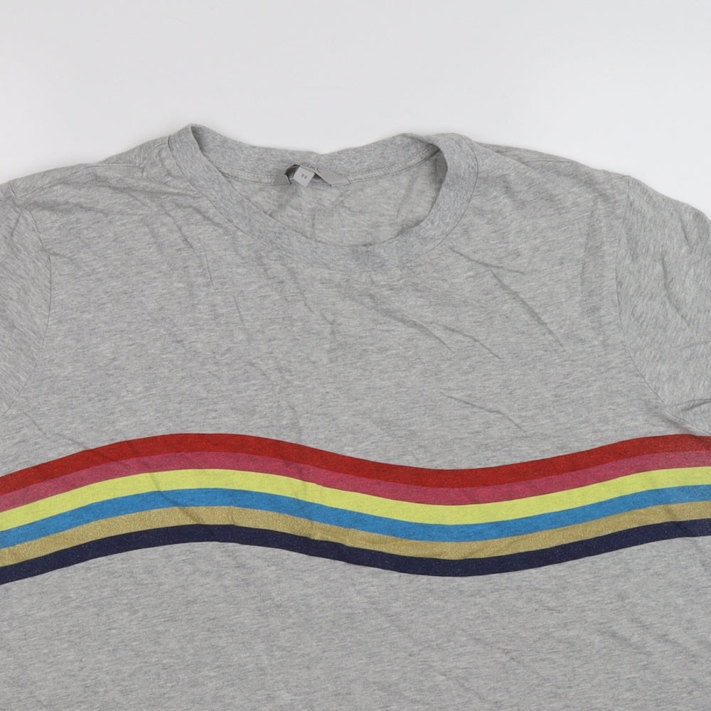 NEXT Womens Grey   Basic T-Shirt Size 22  - rainbow