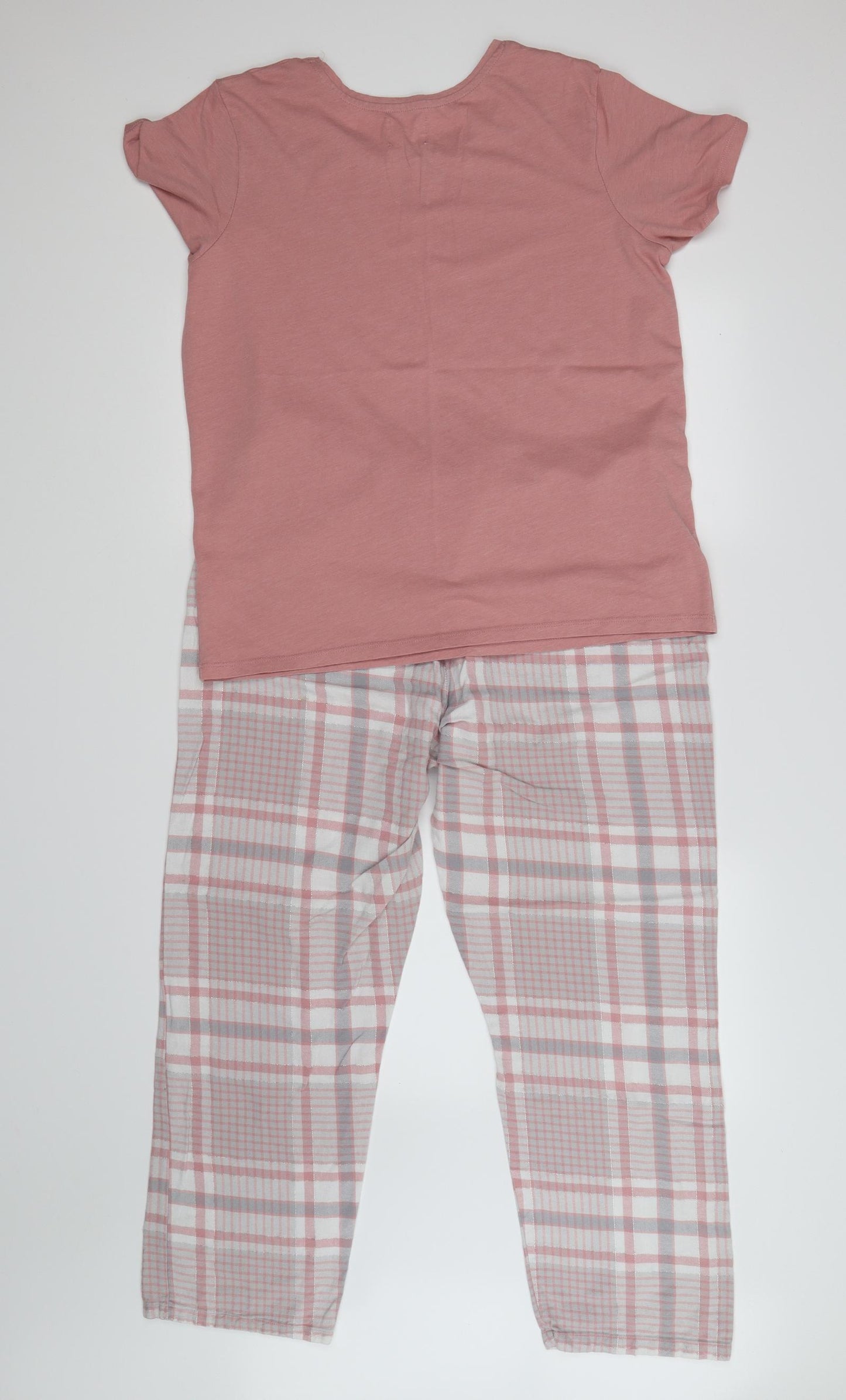Matalan Womens Pink Check  Cami Pyjama Set Size 12  - wish upon a star