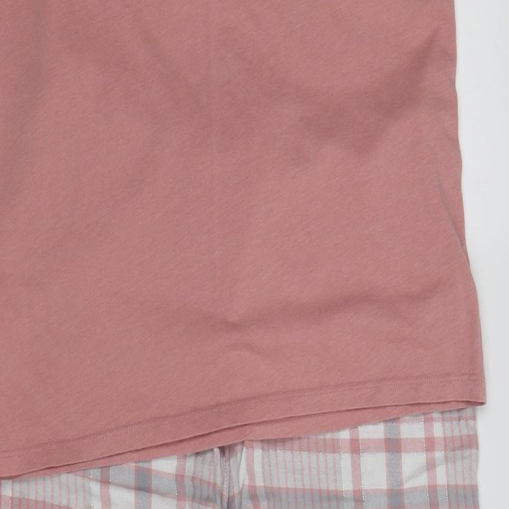 Matalan Womens Pink Check  Cami Pyjama Set Size 12  - wish upon a star