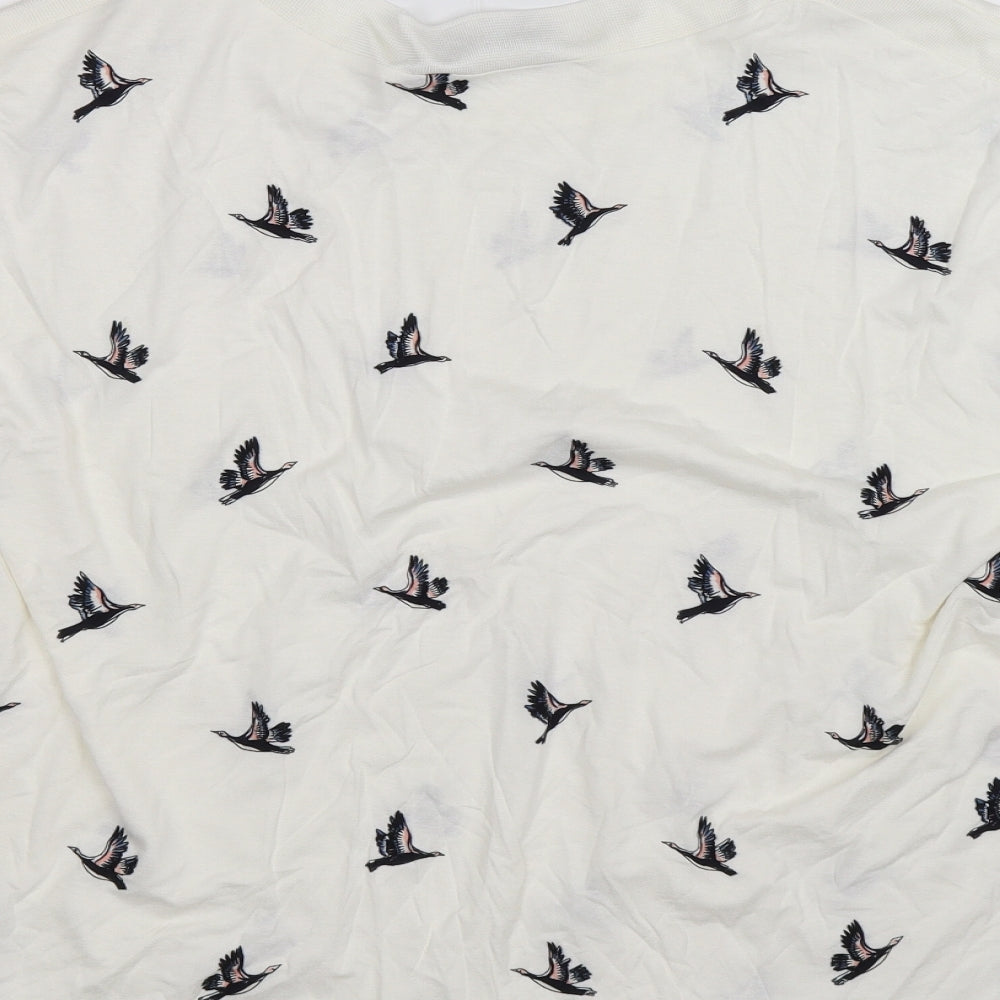 F&F Womens White Animal Print  Basic T-Shirt Size 22  - birds