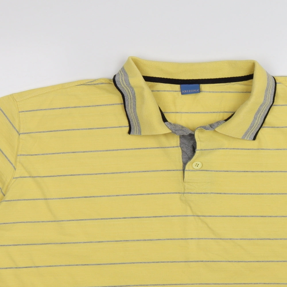 arizaon Mens Yellow Striped   Polo Size 2XL